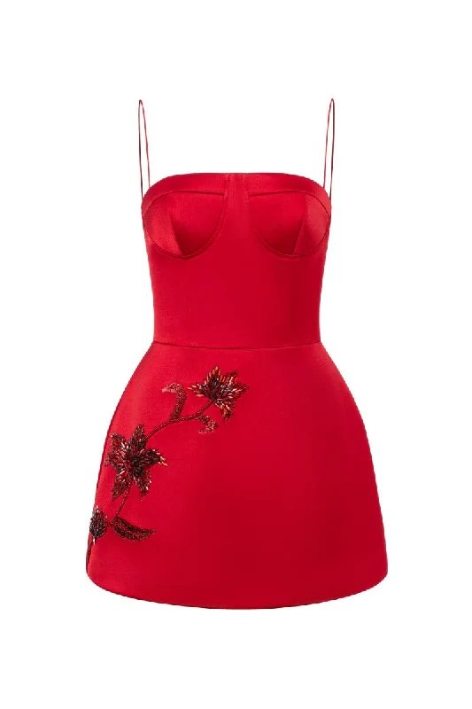 SIBEL SILK SATIN STRAPLESS DRESS Tunics Trousers formal