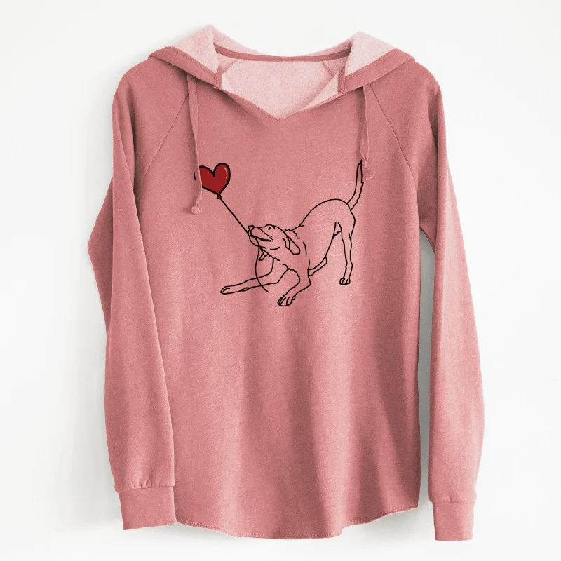 Labrador Retriever Heart String - Cali Wave Hooded Sweatshirt Hoodie with Hidden Zipper Minimalist Clean