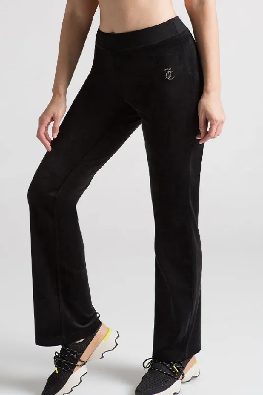 Small Bling Velour Track Pants Chic Checkered Pants