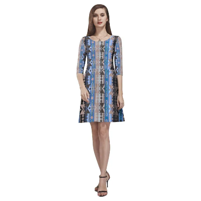 Inside the Paint Clan Lodge Tethys Half-Sleeve Skater Dress Tunics New arrival