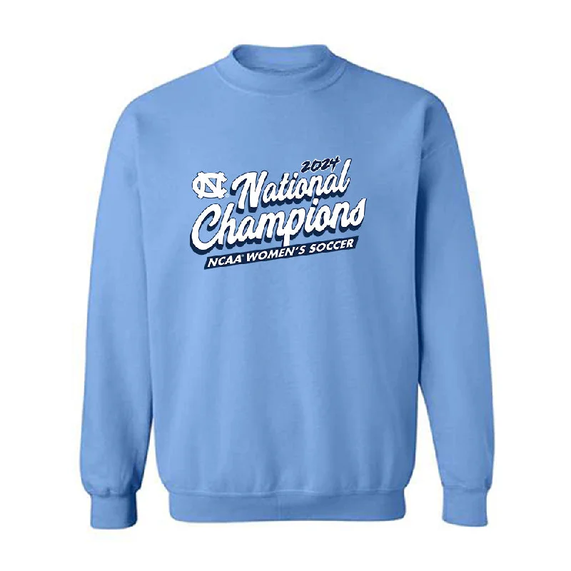 UNC - NCAA Women's Soccer : Makenna Dominguez - National Champs Crewneck Sweatshirt Hoodie with Embroidery Detailed Premium