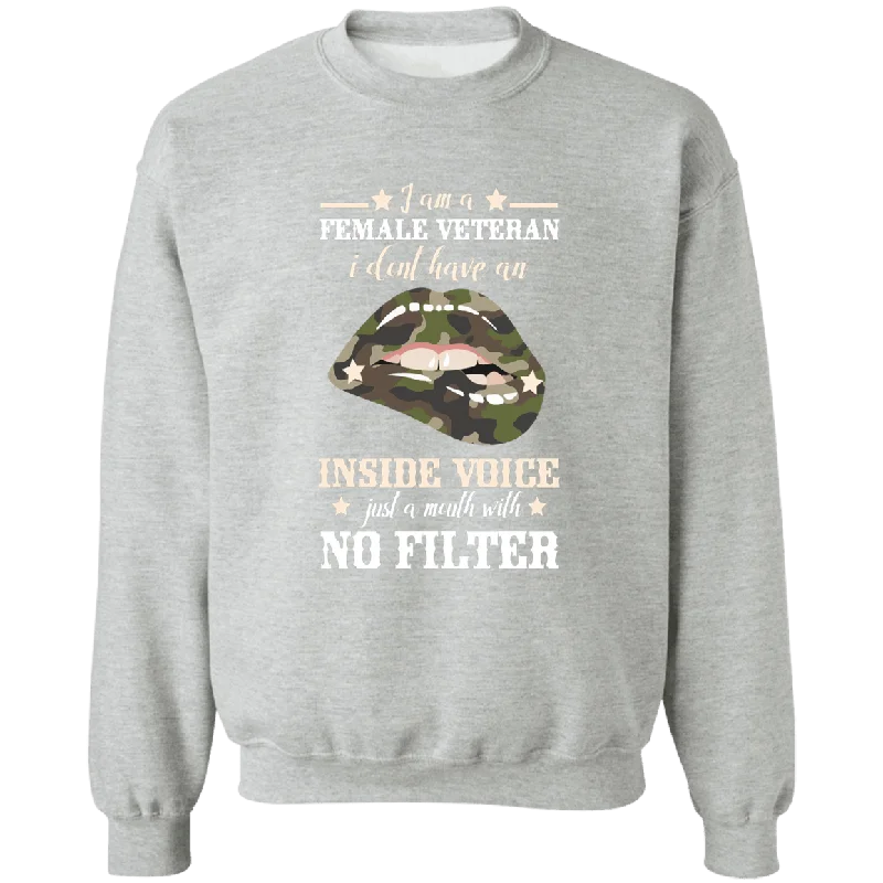 Inside Voice Ladies Crewneck Pullover Sweatshirt Ruffle Neck Pullover