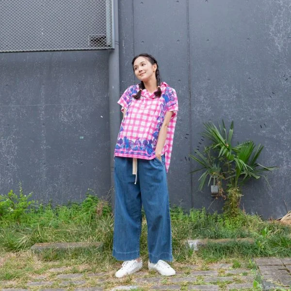 Pullover Lotus Check [20% OFF] Open Neck Pullover