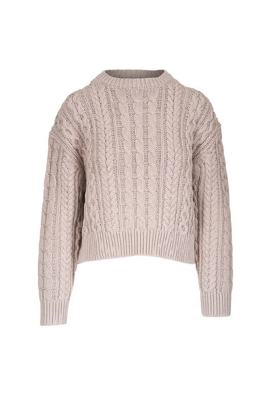Nili Lotan - Rory Sweater in Light Beige Wool Fabric Cashmere Fabric Tweed Fabric