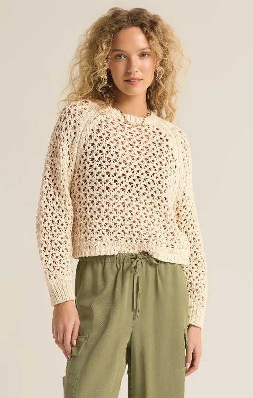 Z Supply Cassian Sweater Sea Salt High Neck Crew Neck V-Neck