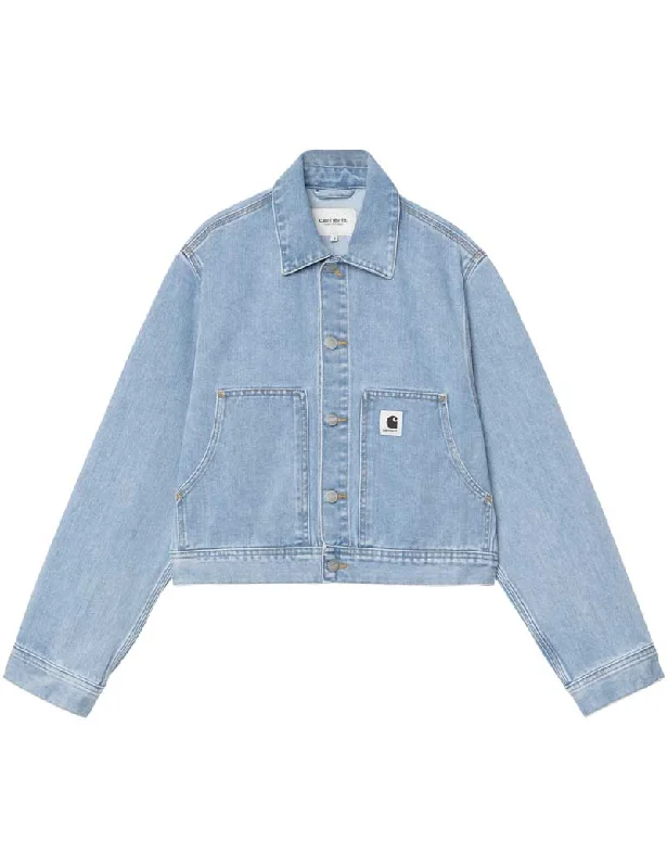 Carhartt WIP W' Arca Jacket Blue Stone Bleached Bomber Jacket Anorak Windbreaker