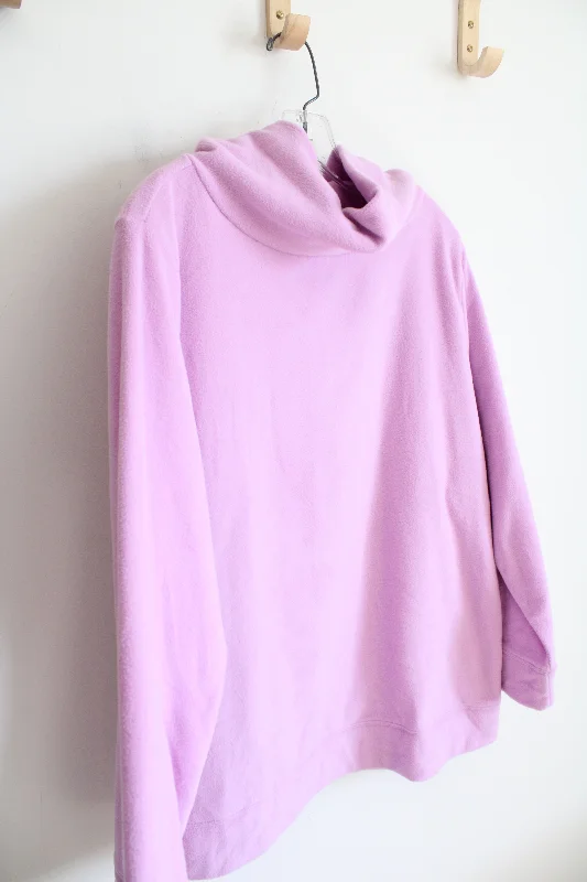 NEW Talbots Purple Fleece Cowl Neck Pullover Sweater | 2X Long Sleeve Pullover