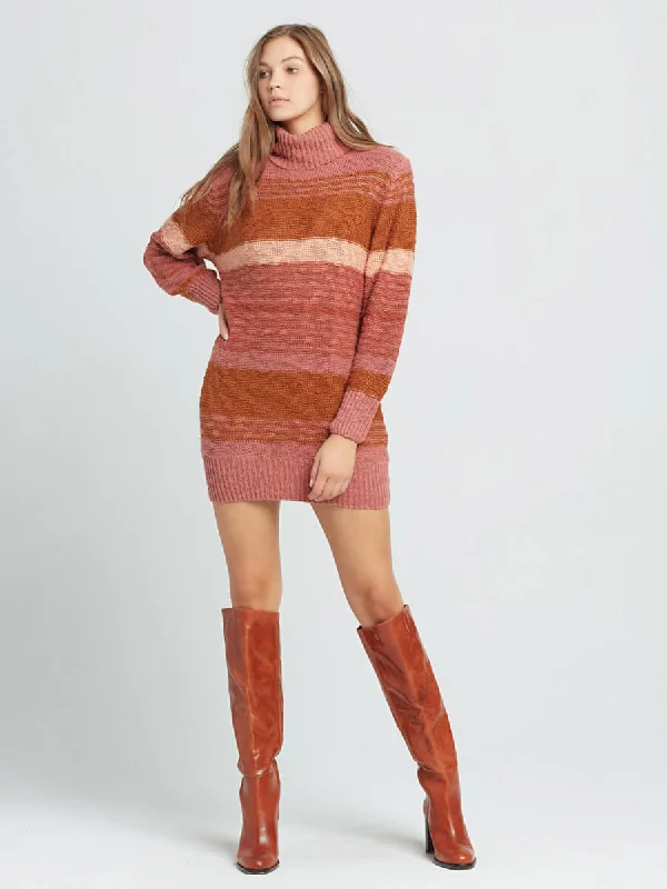 Jetsetter Sweater Dress in Serape Stripe Stretchy Elastic Breathable