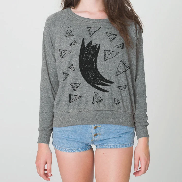 Womens Pizza Cat Pullover One Shoulder Top