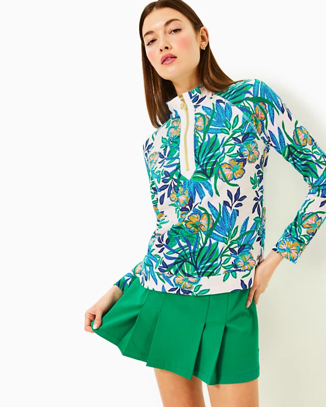 Lilly Pulitzer Women's Ashlee Pullover - Multi Golden Hour Glam Slit Sleeve Stylish