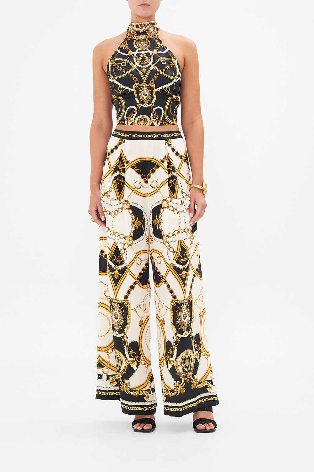 Wide Leg Trouser With Front Pockets Sea Charm - Camilla Trousers Exclusive Limited