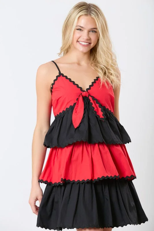 Red and Black Rick Rack Dress