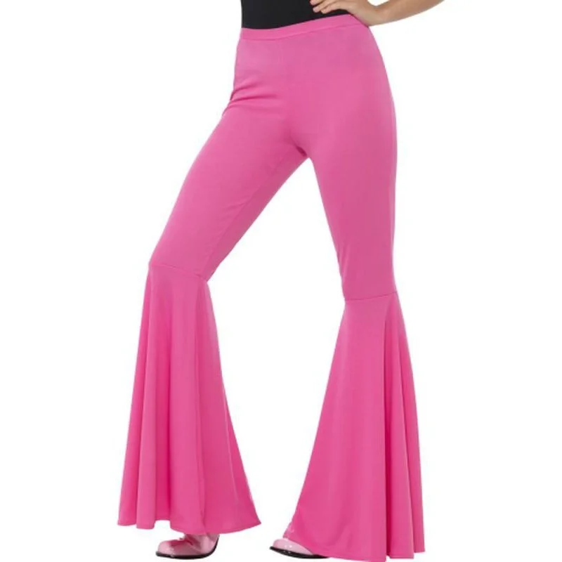 Flared Trousers, Ladies- Pink Trousers sophisticated sleek