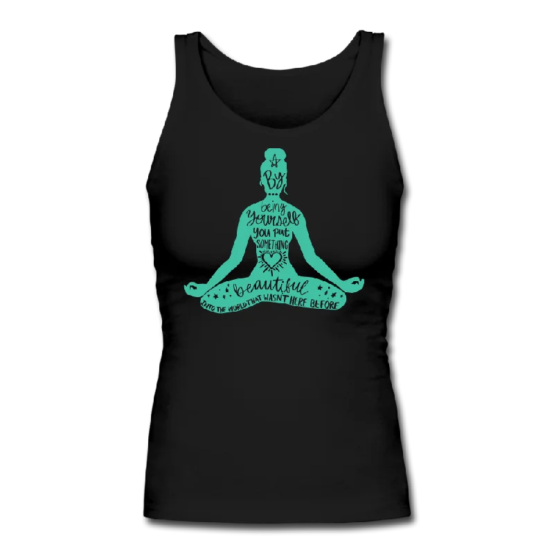By Being Yourself - Women's Longer Length Fitted Tank glitter tank top