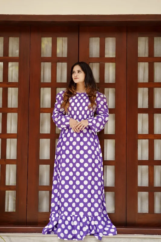 VIOLET PRINTED DRESS GBGM004B