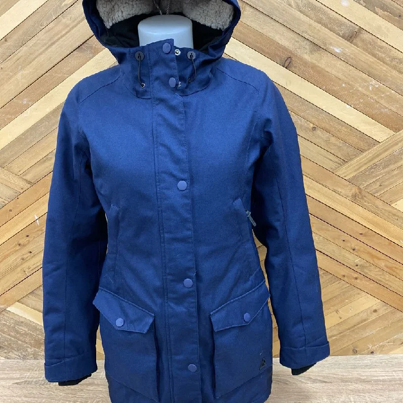 Ripzone - Women's Long Winter Jacket - MSRP comp $240: Navy Blue-women-XS Insulated Jacket Fitted Jacket Loose Jacket