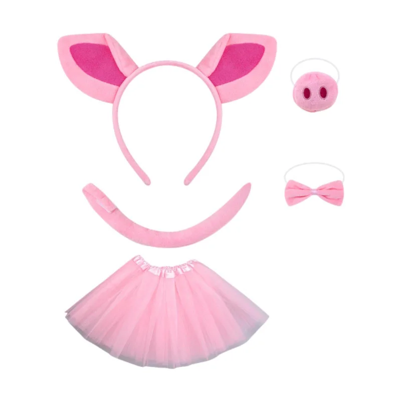 Pig Costume Set Accessories Fancy Dress for Performance Carnival Stage Shows Tulle Skirt