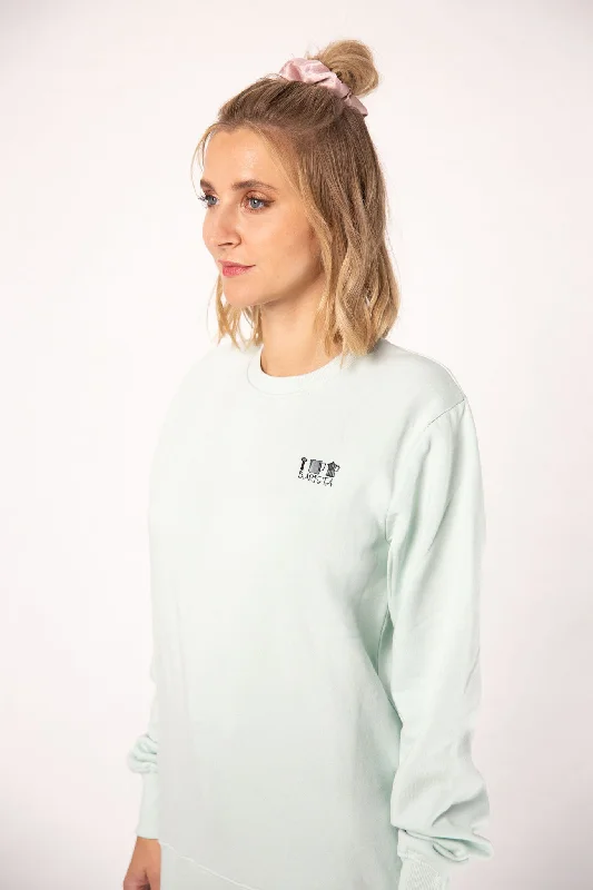 Barista Set | Bestickter Bio-Baumwoll Frauen Pullover Kimono Neck Pullover