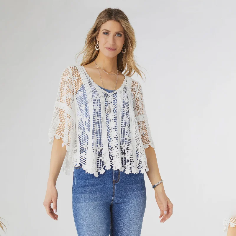 Bluebell Crochet Pullover Short Sleeve Top