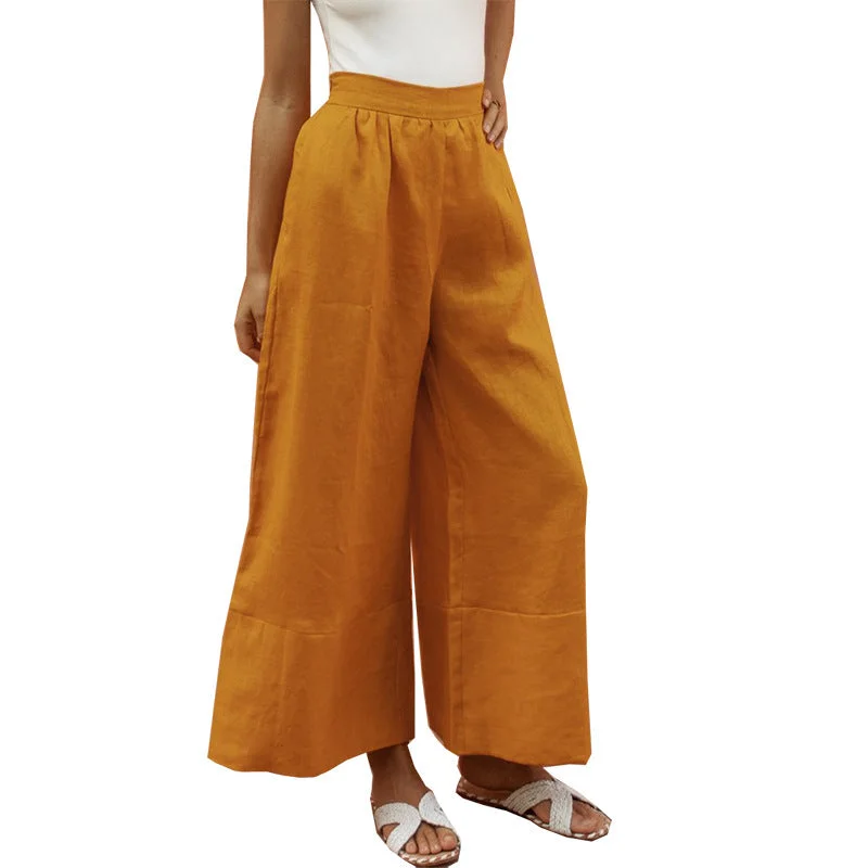 Casual Linen Loose Pants/trousers for Women Trousers Silk Elegant