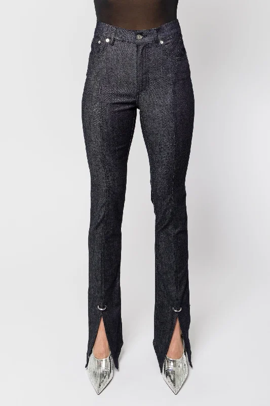 Mugler Stretch Raw Denim Trousers SS25 Trousers Modern Contemporary