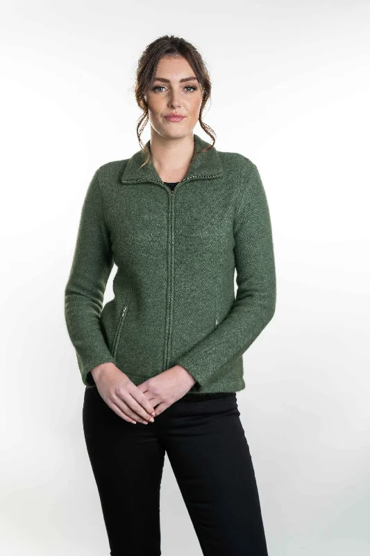 SHAPED ZIP JACKET KO478 Stand-Up Collar Roll-Neck Collar Turtle Neck