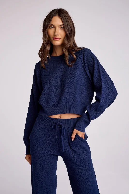REAGEN PULLOVER - NAVY Box Sleeve Comfort