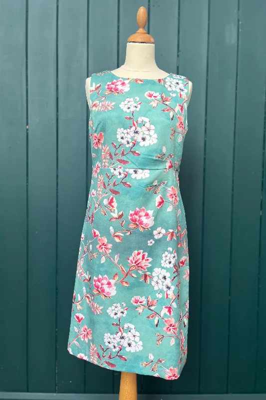 Re-Wear Cream Green Floral Print Occasion Dress