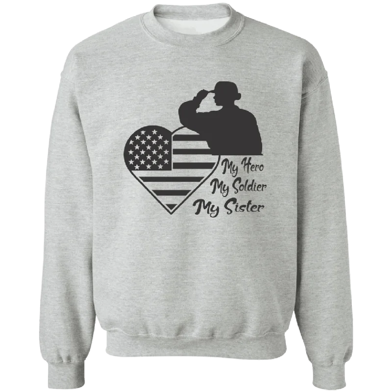 My Hero Sister Ladies Crewneck Pullover Sweatshirt Sabrina Neck Pullover
