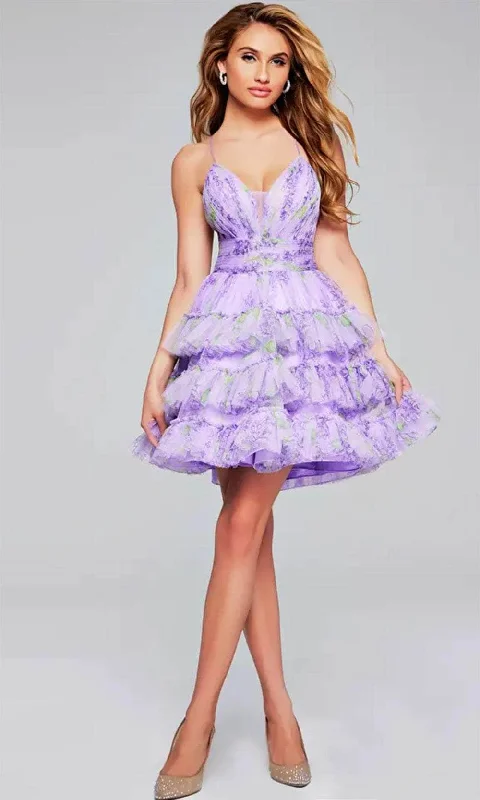 Jovani 39880 - Floral Backless Cocktail Dress