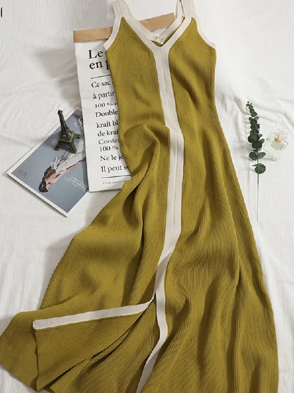 ASHORESHOP 2023 Sweater Long Dresses Spring Summer Maxi Dresses Women Glossy Satin Silk