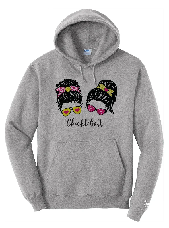 Chickleball™ Doubles - Fleece Pullover Hoodie Cold Shoulder Design
