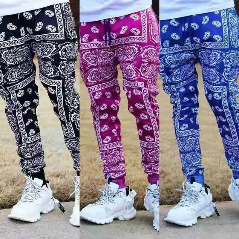 Men Hip Hop Personality Multicolor Pants Joggers Sweatpants Overalls Male Streetwear Harem Pants Women Fashions Trousers Trousers Leisure Comfortable