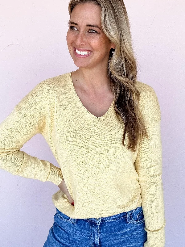Lemon Drop Sweater Cable Knit Ribbed Knit Lace Knit