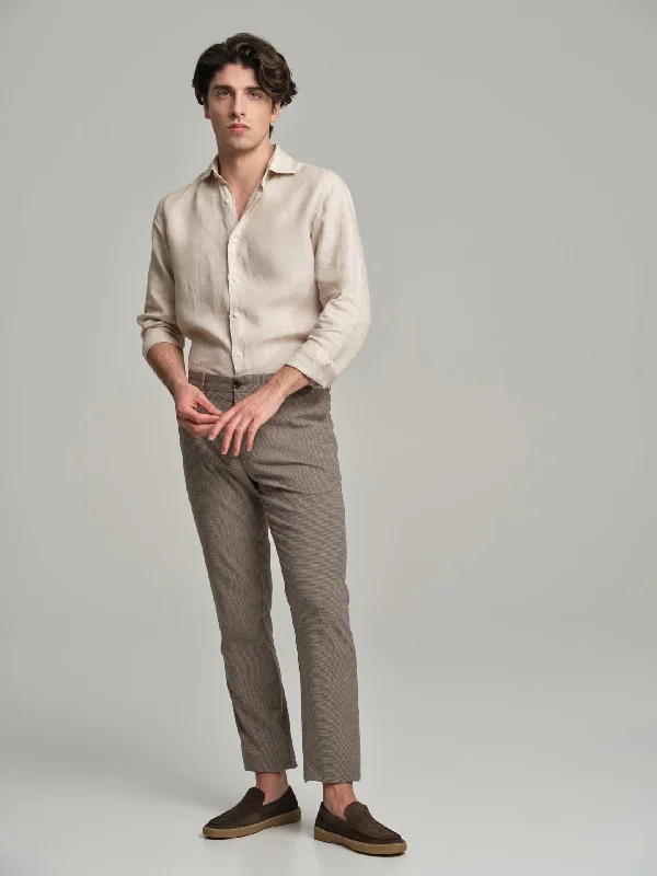 Havana Collection pied-de-poule chino trousers Trousers Fleece Cozy