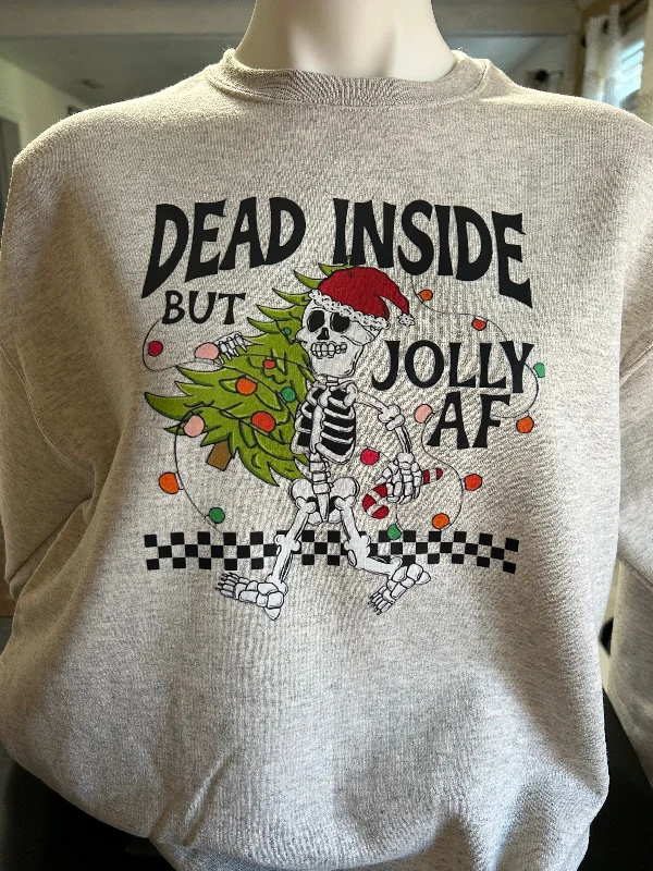 Jolly AF Skeleton Sweater for the Holiday Season Sequined Glittery Shiny