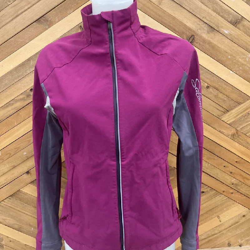 Salomon - Women's Softshell Jacket - MSRP comp $235: Pink/Grey-women-SM Wool Jacket Cashmere Jacket Tweed Jacket