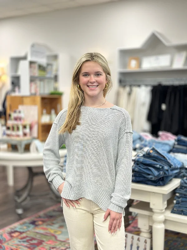 Dear John Jenna Sweater Heather Grey Nylon Fabric Polyester Fabric Spandex Fabric