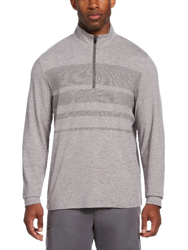 Men's Luxury Performance Stretch 1/4 Zip Golf Pullover Bateau Neck Pullover
