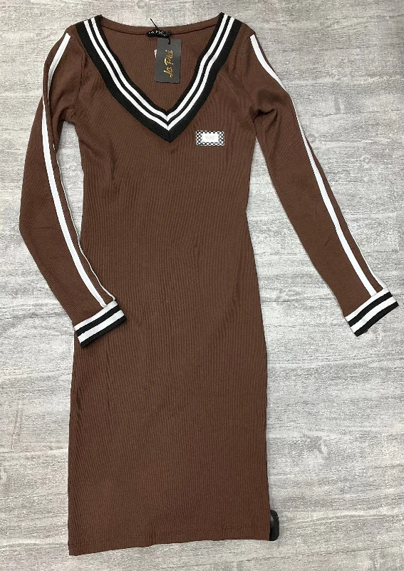Dress Casual Midi By Clothes Mentor In Brown, Size: S