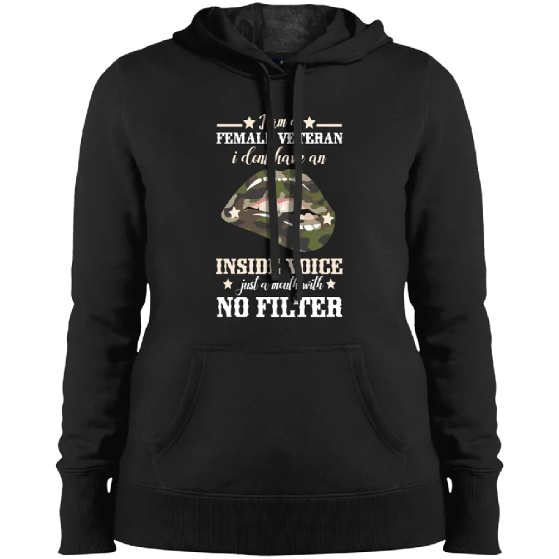 No Filter Ladies' Pullover Hooded Sweatshirt Turtleneck Warm Pullover