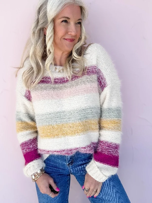 Forever Happy Sweater Real Fur Shearling Chenille