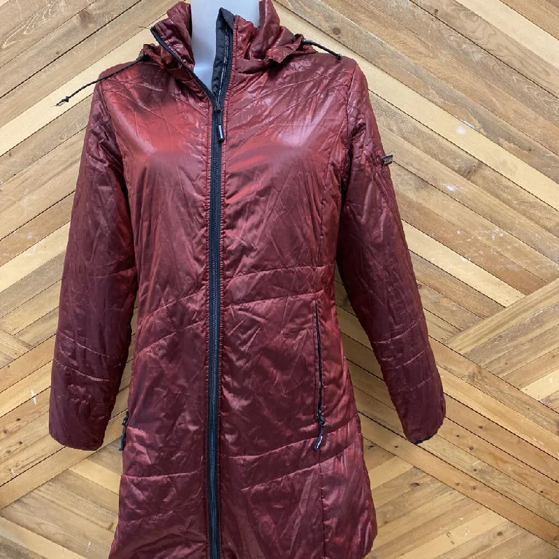 Chillax Level 2 - Women's Primaloft Puffer Jacket: Red-women-MD Hoodie Zip-Up Jacket Button-Up Jacket