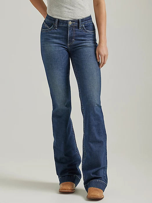 WRANGLER ELLERY ULTIMATE RIDING JEAN WILLOW MID-RISE TROUSER Trousers Velvet Soft