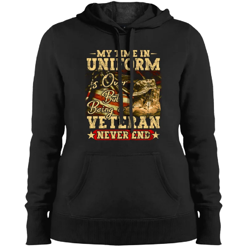 Being A Veteran Ladies' Pullover Hooded Sweatshirt Soft Wool Sweater