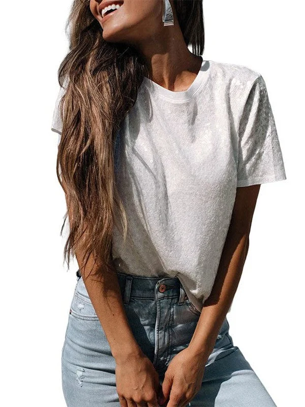 Sequin Pullover Top Wide Sleeve Pullover