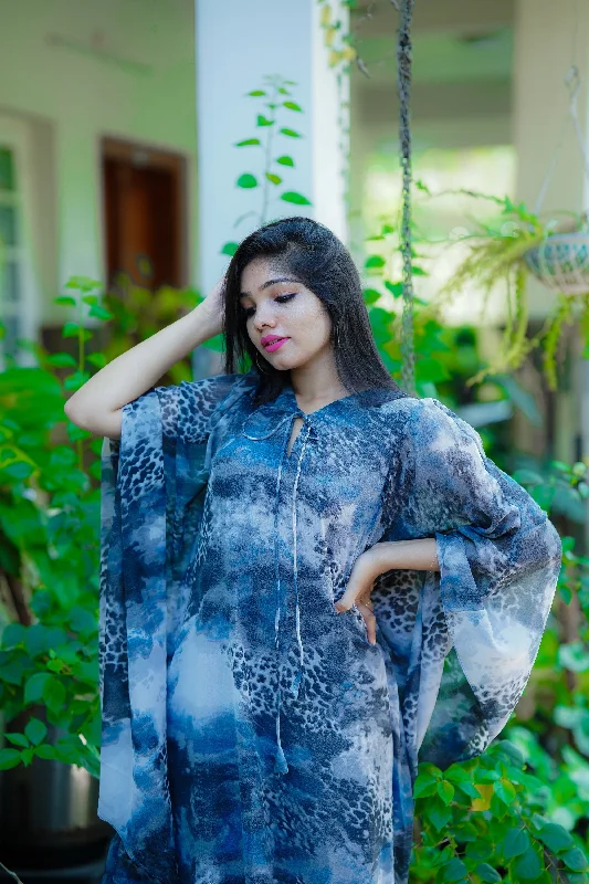 Grey Abstract Print Dress (GBP2041)