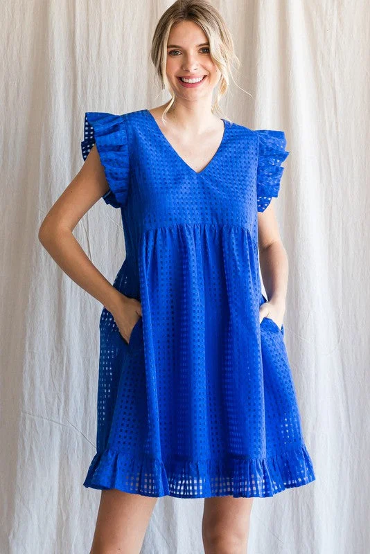 Check Yourself Dress {Royal Blue}