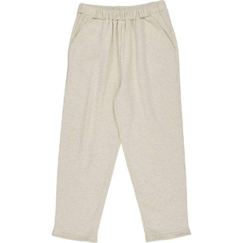 Mother of Pearl Cream Organic Cotton Trousers Trousers Prom Sequined