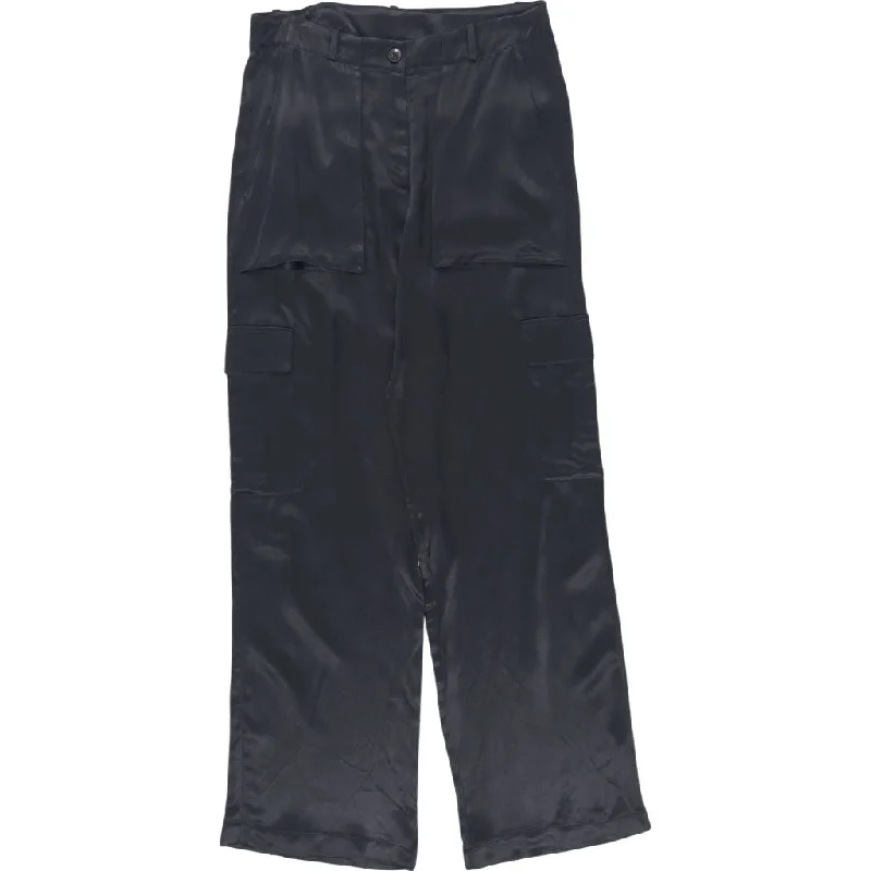Baukjen Black Satin Cargo Trousers Trousers Office Stylish